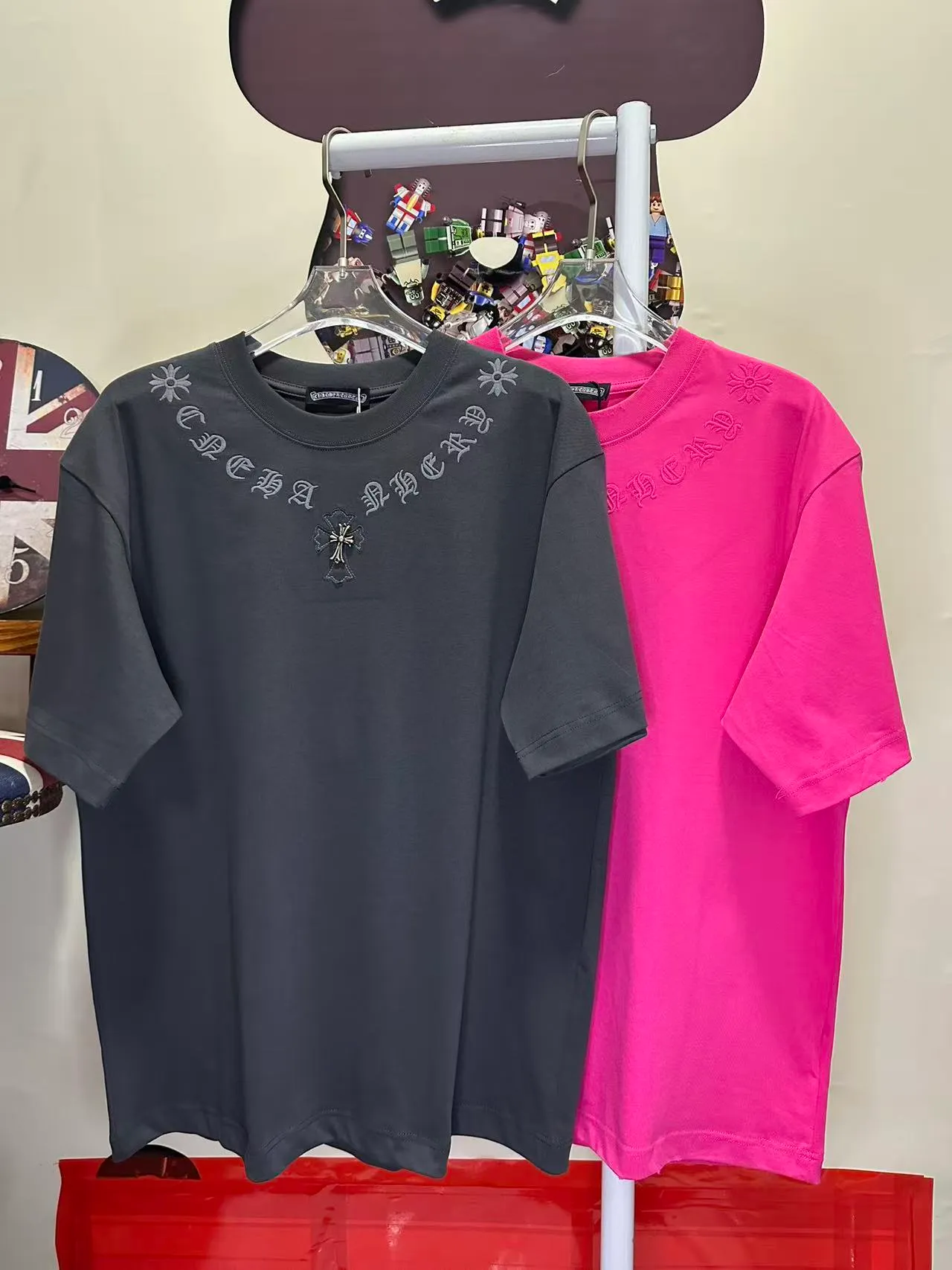 L 26735# Come Hearts T Same Style Same Style T Versatile ➕ Quality 🪡 ：Black White Gray SIZE：S-XXL